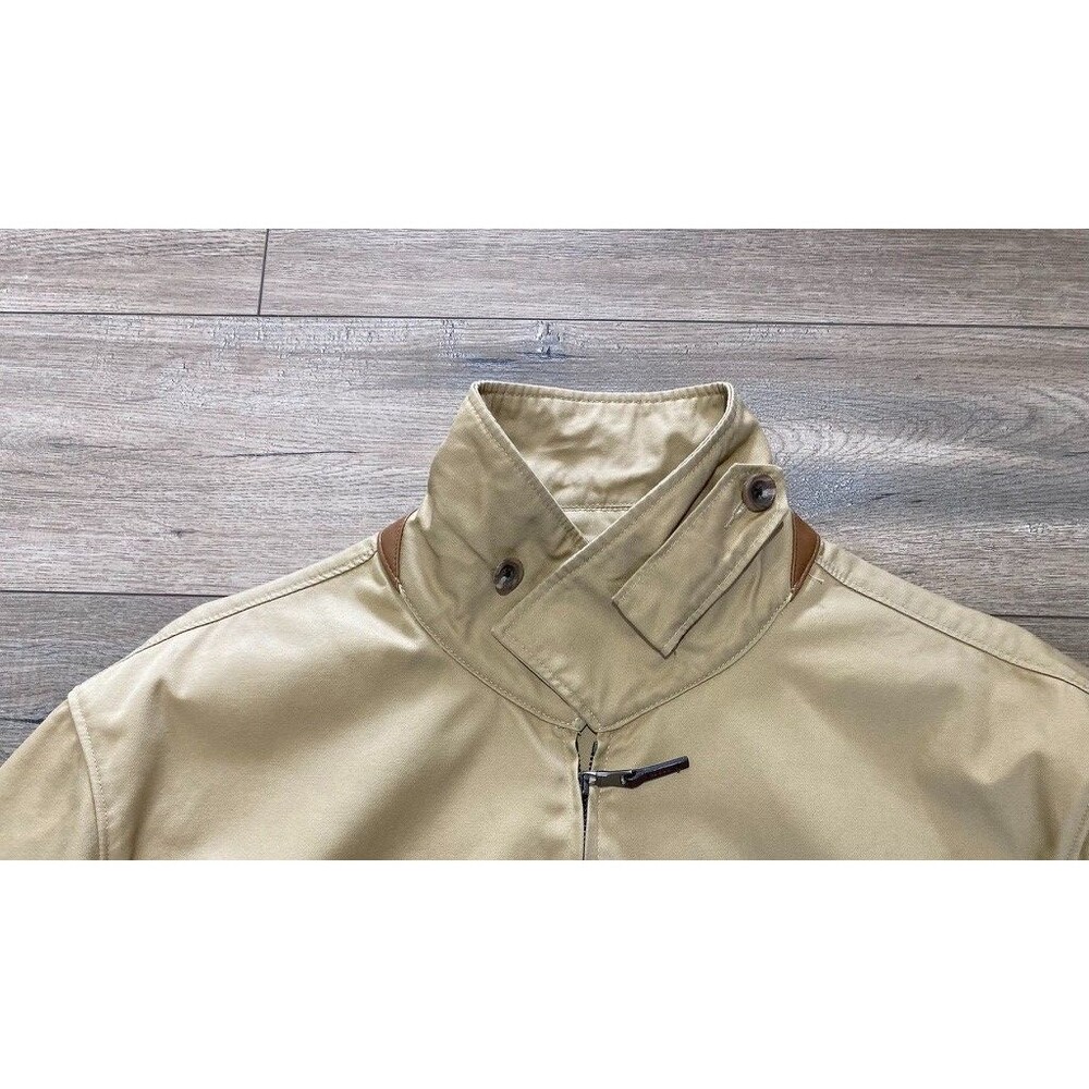 Polo Ralph Lauren Europe Bi Swing Mens XL Tan Pony Logo Leather Trim Jacket Rare - Picture 14 of 15
